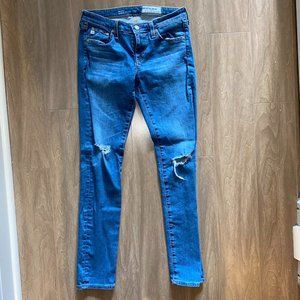 AG Distressed "The Stilt" Straight Leg Jeans